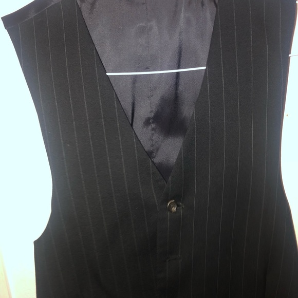 Black pin stripe full suit with pants and vest - Picture 3 of 5